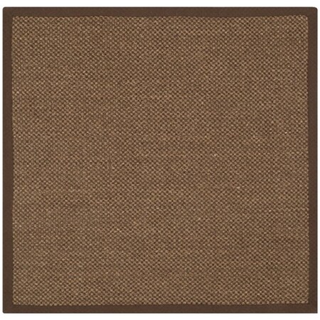 Safavieh Natural Fiber Power Loomed Square Rug- Brown - Brown- 4 x 4 ft. NF443D-4SQ